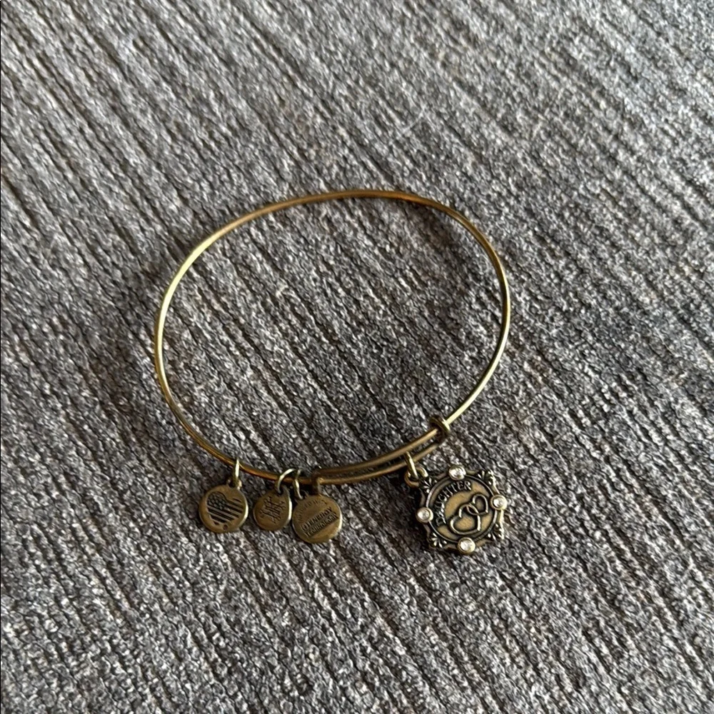 Alex and Ani Gold Bangle Daughter Bracelet with Swavorski Crystals, Pre-loved